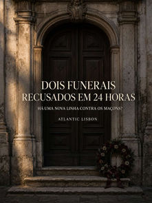 Porta fechada de uma igreja italiana com uma coroa fúnebre e o título «Dois funerais recusados em 24 horas».