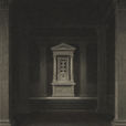 "Interior de uma loja maçónica do século XVIII com altar central e simbolismo arquitetónico, em tons escuros e atmosfera austera. Texto 'My Fraternity' no canto inferior direito.