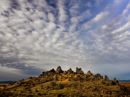 Laufskálavarða is a rather inconspicuous but photogenic formation near the Ring Road in southern Iceland.