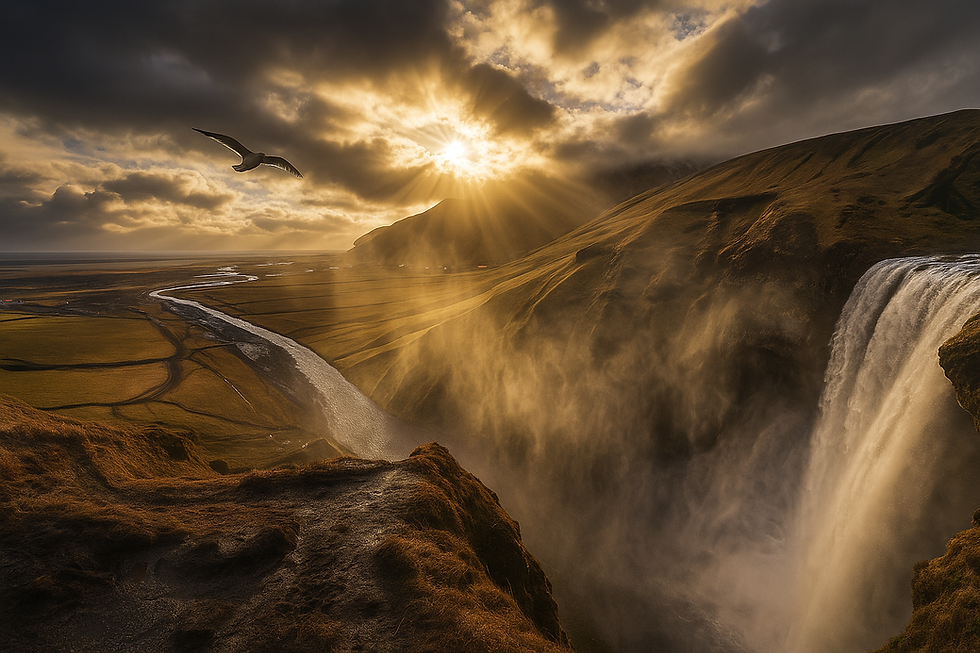 Der Skógafoss-Wasserfall ist einer der schönsten Wasserfälle in Island