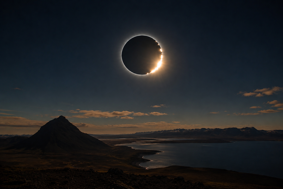A few seconds before totality, the so-called Baily's beads appear