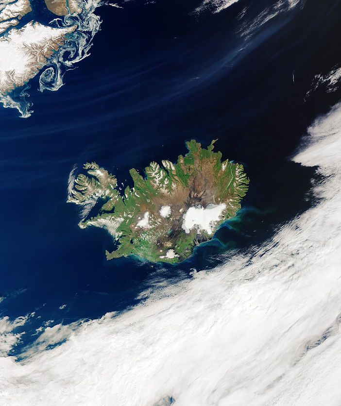 Satelitní mapa Islandu