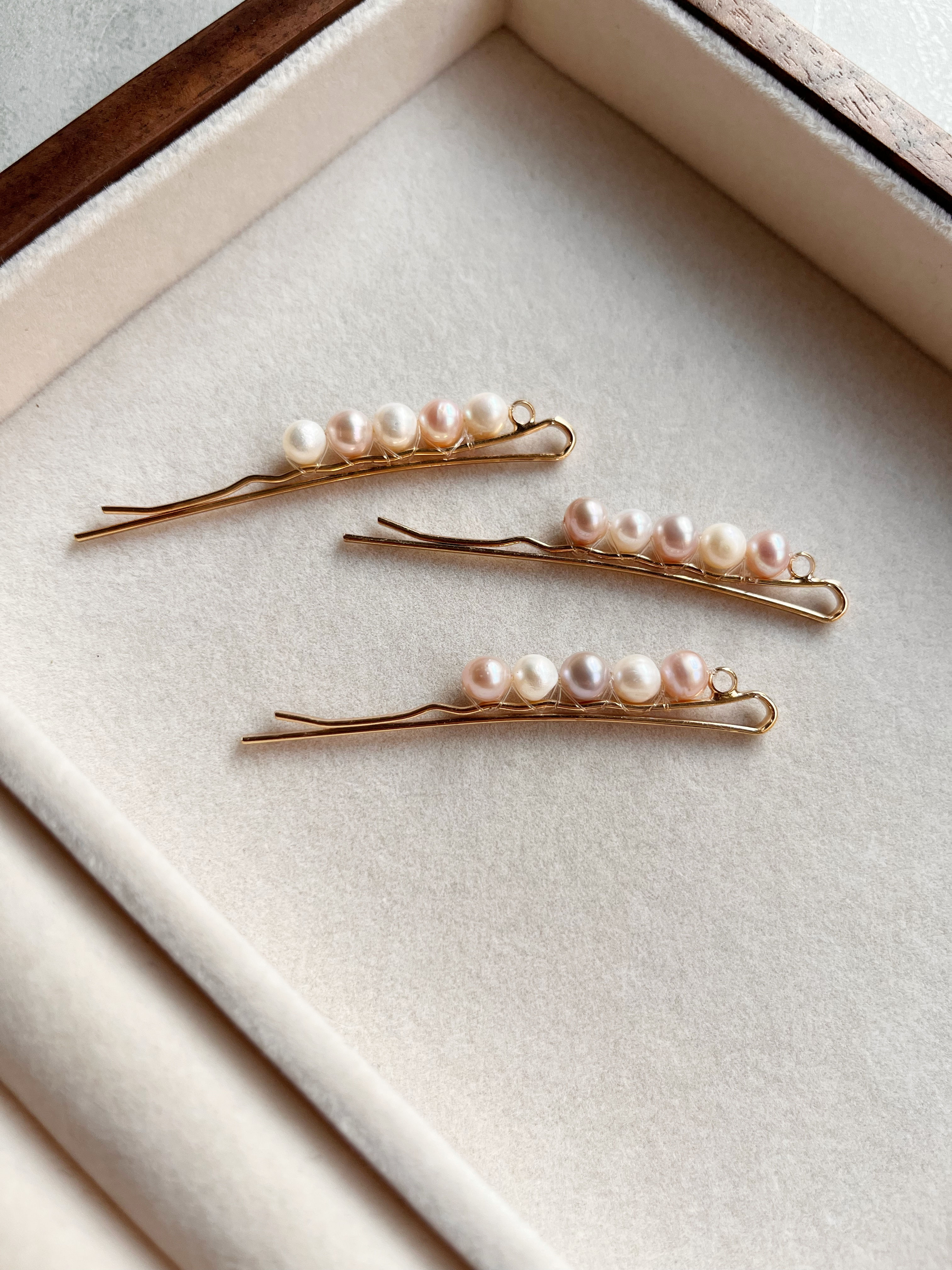 Genius Elegant Freshwater Pearl Hair Bobby Gold Pin Wedding Party Hair Jewel