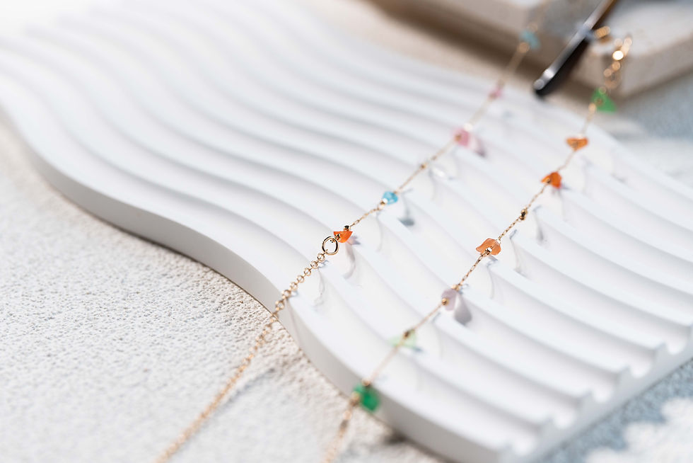 Thumbnail: Mixed Rainbow Colour Crystal Gemstone Eye Sun Glasses Chain Lanyard