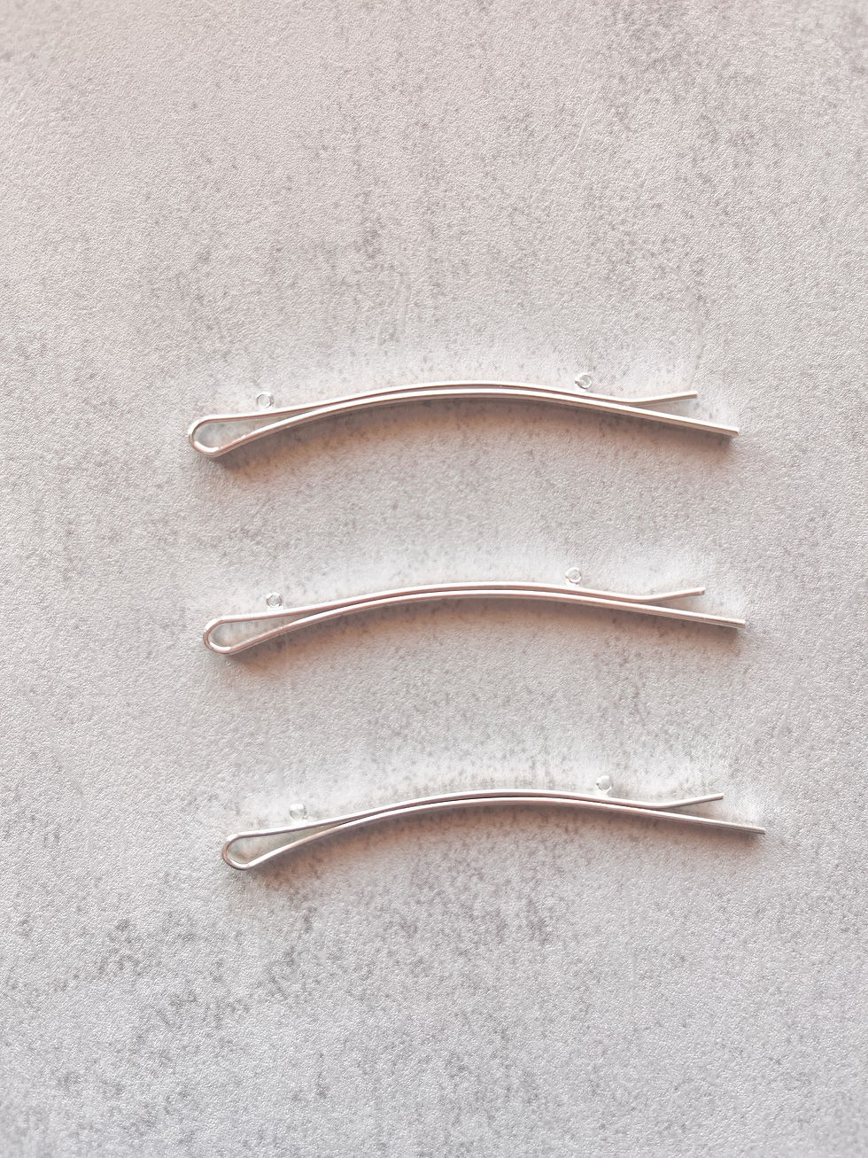 Thumbnail: Premium Metal Hair Long Short Curl Straight Silver Plated Beaded Bobby Pin