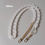 Thumbnail: Pearl Colour Acrylic Link Chain Bag Pouch Metal Clasp Easy Strap DIY Fashion Acc