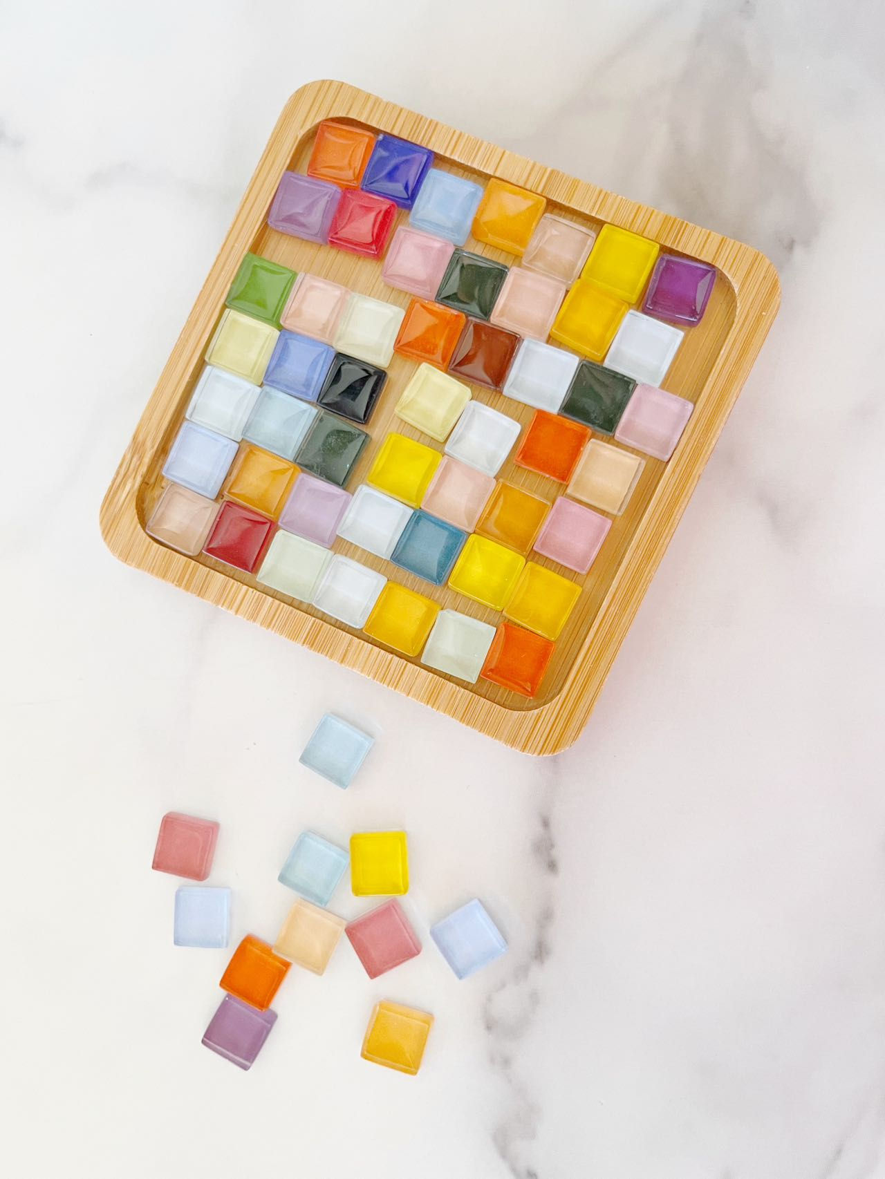 Mixed Square Jelly Colour 1*1CM Mosaics Tiles Crystal Colour Glass Piece