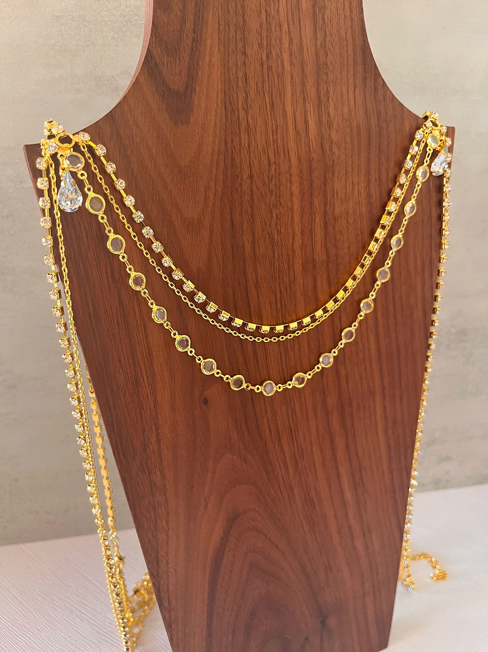 Thumbnail: Arm chain Rhinestone shoulder body chain bridal gown beaded epaulet