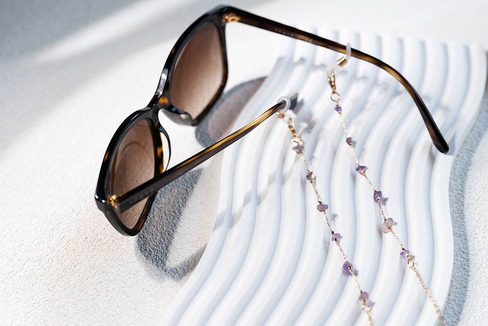 Esay's Select Amethyst Crystal Chips glasses chain