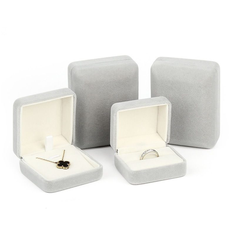 Thumbnail: Australia Velvet Luxury Jewellery Storage Gifting Retail Box - Grey