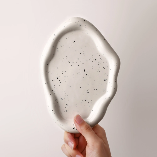 Thumbnail: Asymmetrical Ceramic Tray Home Display Dish - Small