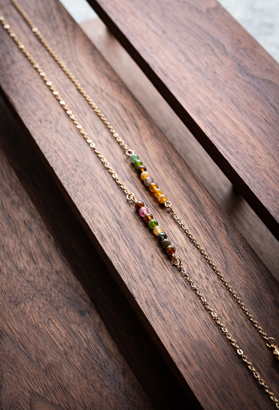 Thumbnail: Minimalist Round Crystal Gemstone Beads Glasses Sunglasses Chain Lanyard Strap