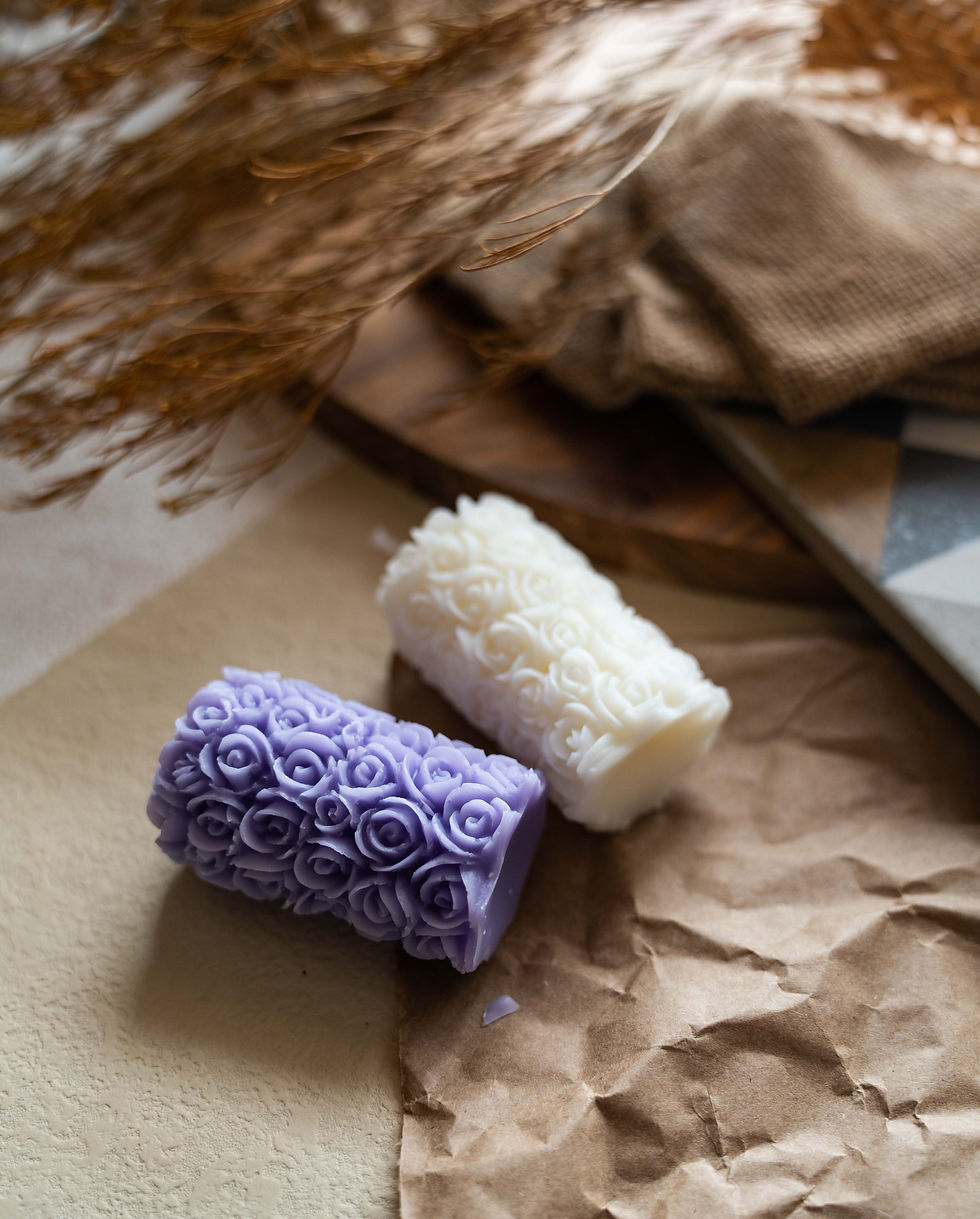 Thumbnail: Premium Scented Soy Wax Rose Pillar Column Candle