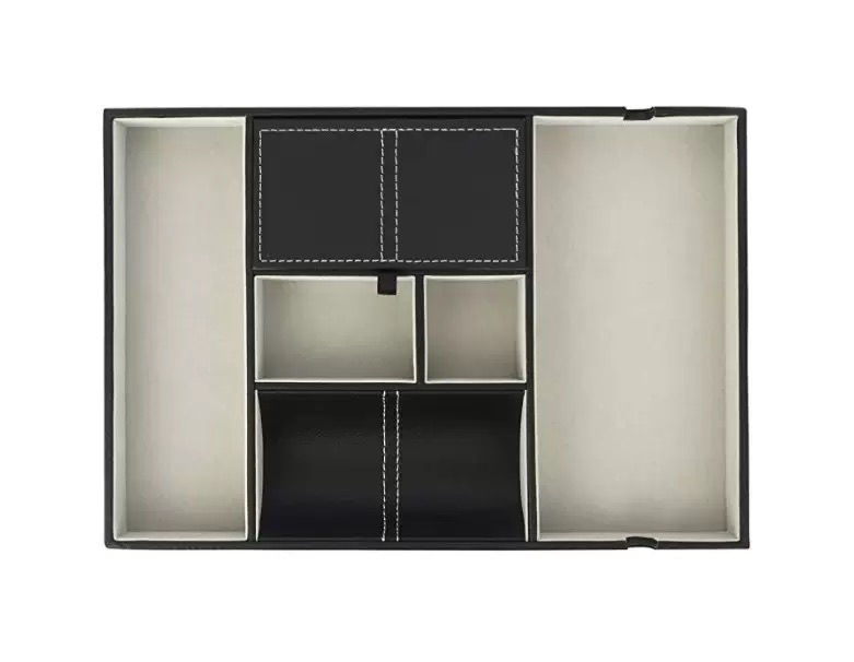 Thumbnail: Luxury PU Leather Suede Organised Storage Display Jewel Watch Tray