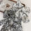 Thumbnail: Black White Floral Print Silky Hair Scrunchies Bow Ribbon Hair Tie