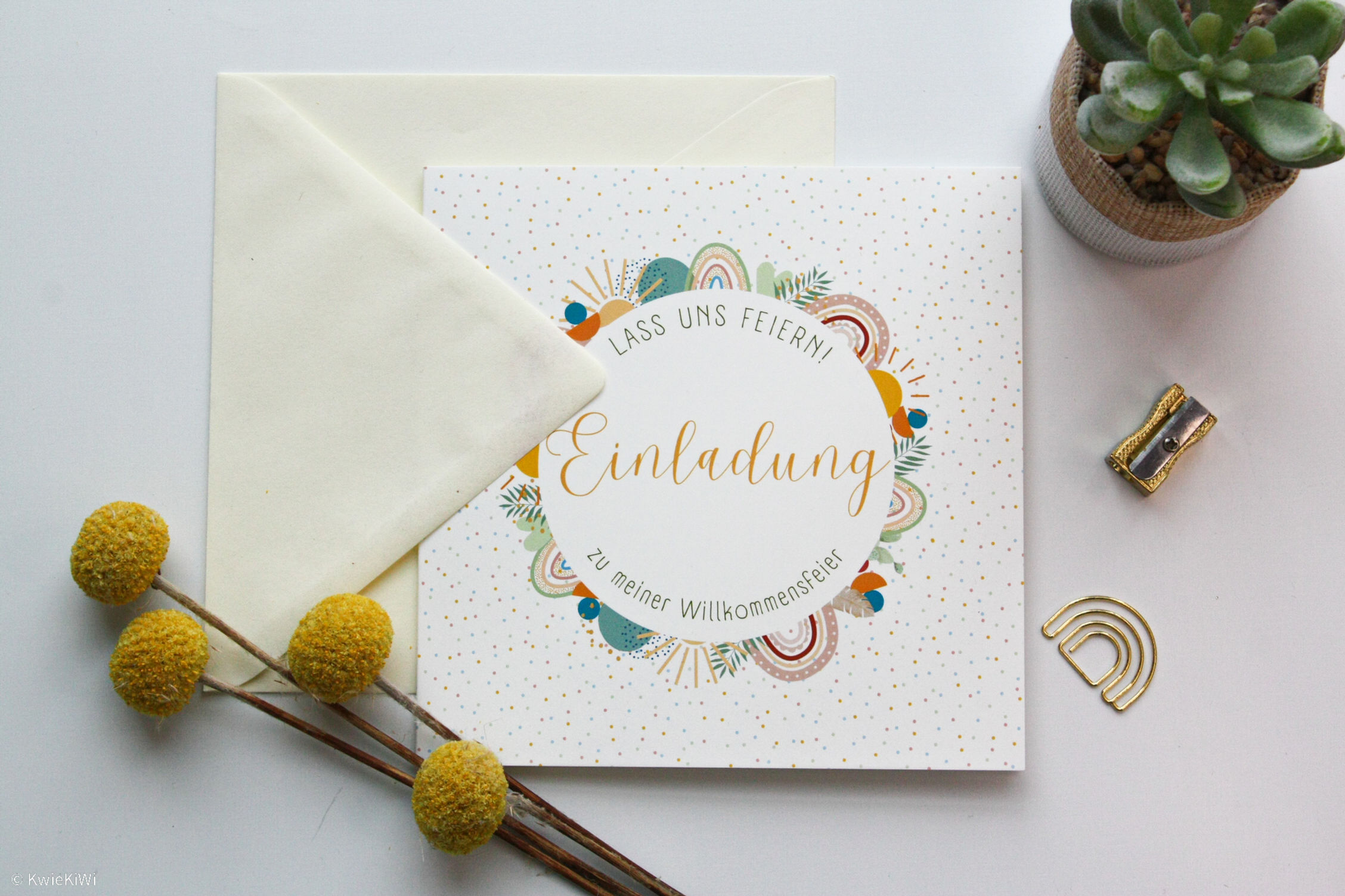 Einladungskarten-Set "Regenbogen"