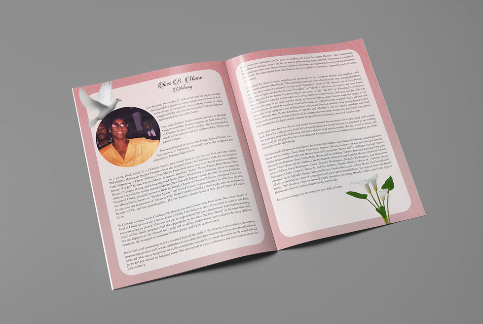 Funeral Program/Obituary (interior)