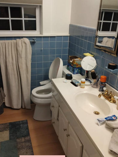 Bathroom vanity before remodeling project in Eagleville Pennsylvania