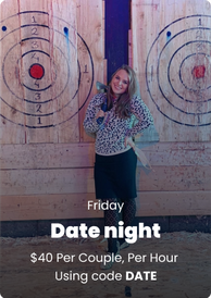 Perfect date night at axe throwing bar