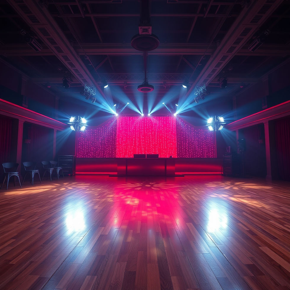 empty dance floor, bright lights, no windows.jpg