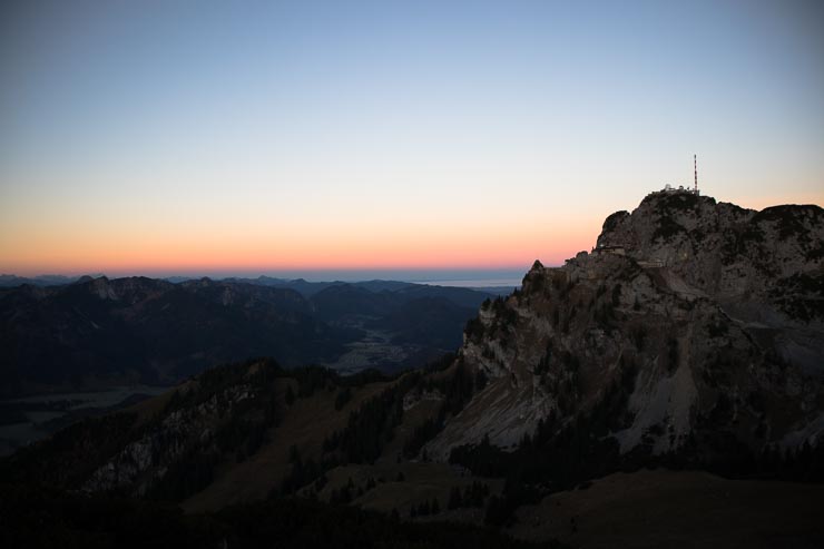 sonnenaufgang lacherspitze wendelstein am morgen