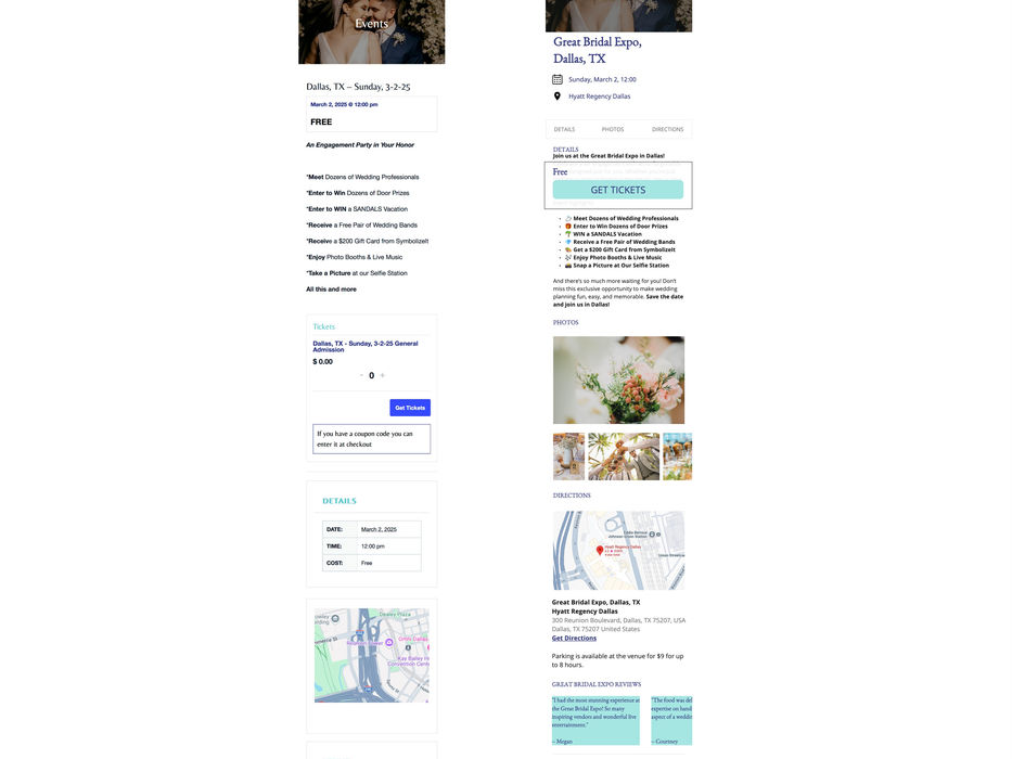 Screenshot of a website mockup for a mobile browser.