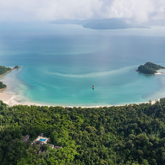 Aerial view of tropical beach