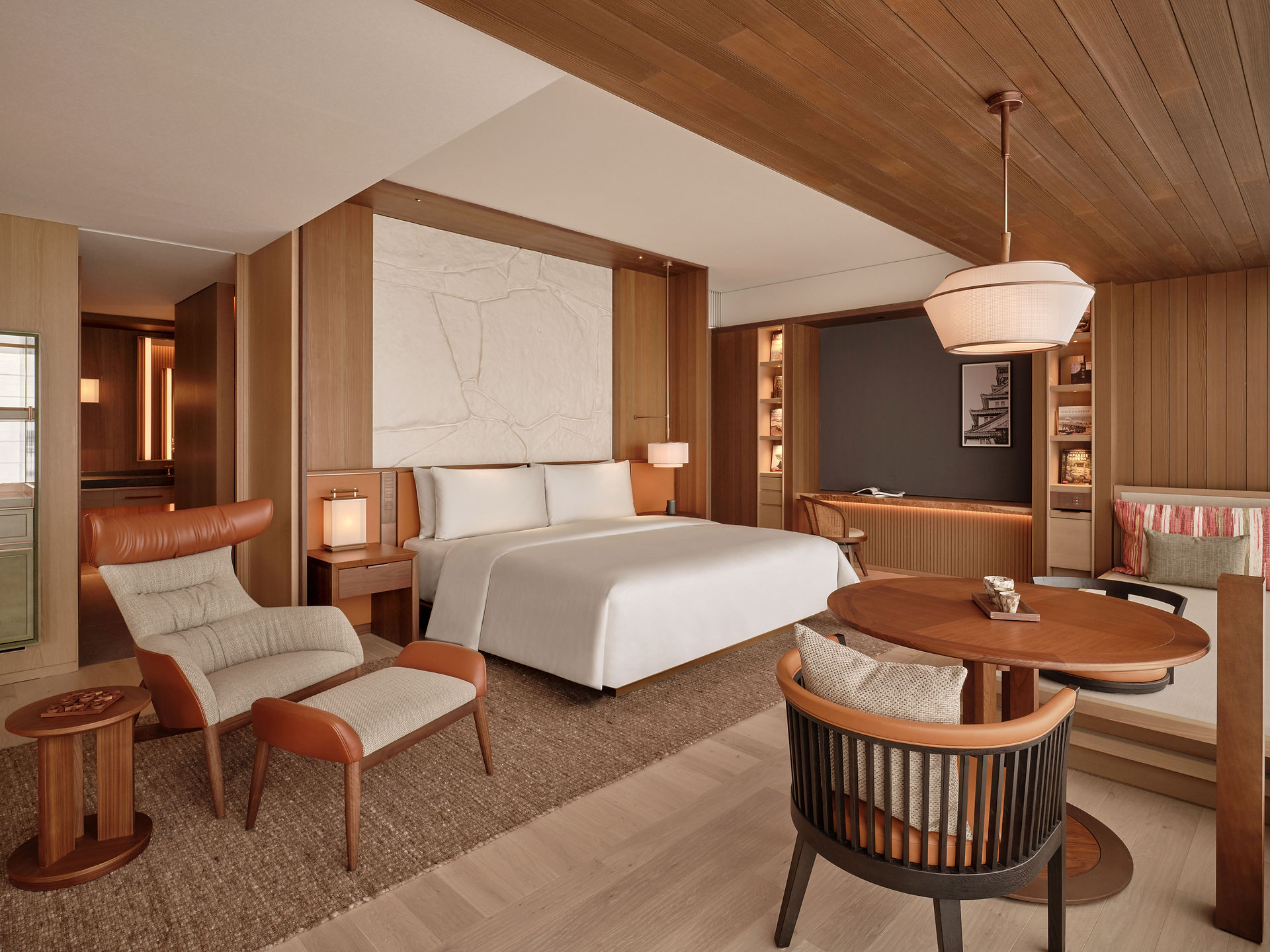 Luxury hotel suite with king bed