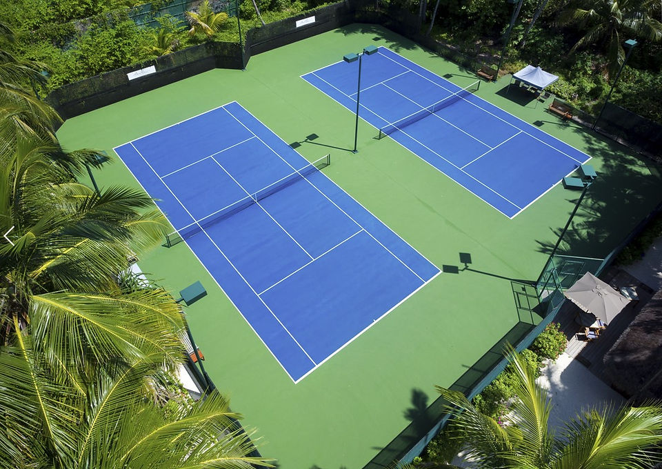 Two outdoor tennis courts