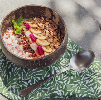 Delicious tropical fruit and granola bowl