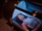 Woman relaxing in a light therapy pod