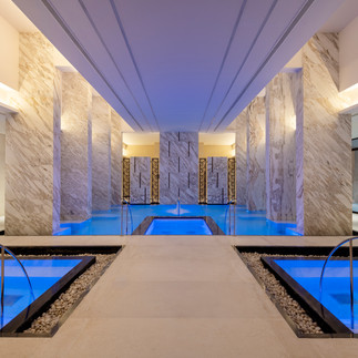 Spa's tranquil pools and walkway