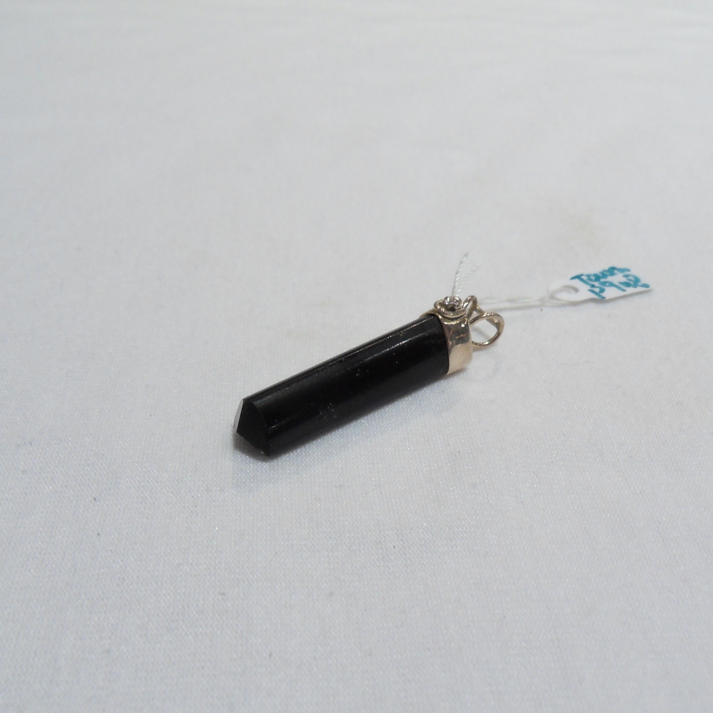Black tourmaline silver pendant