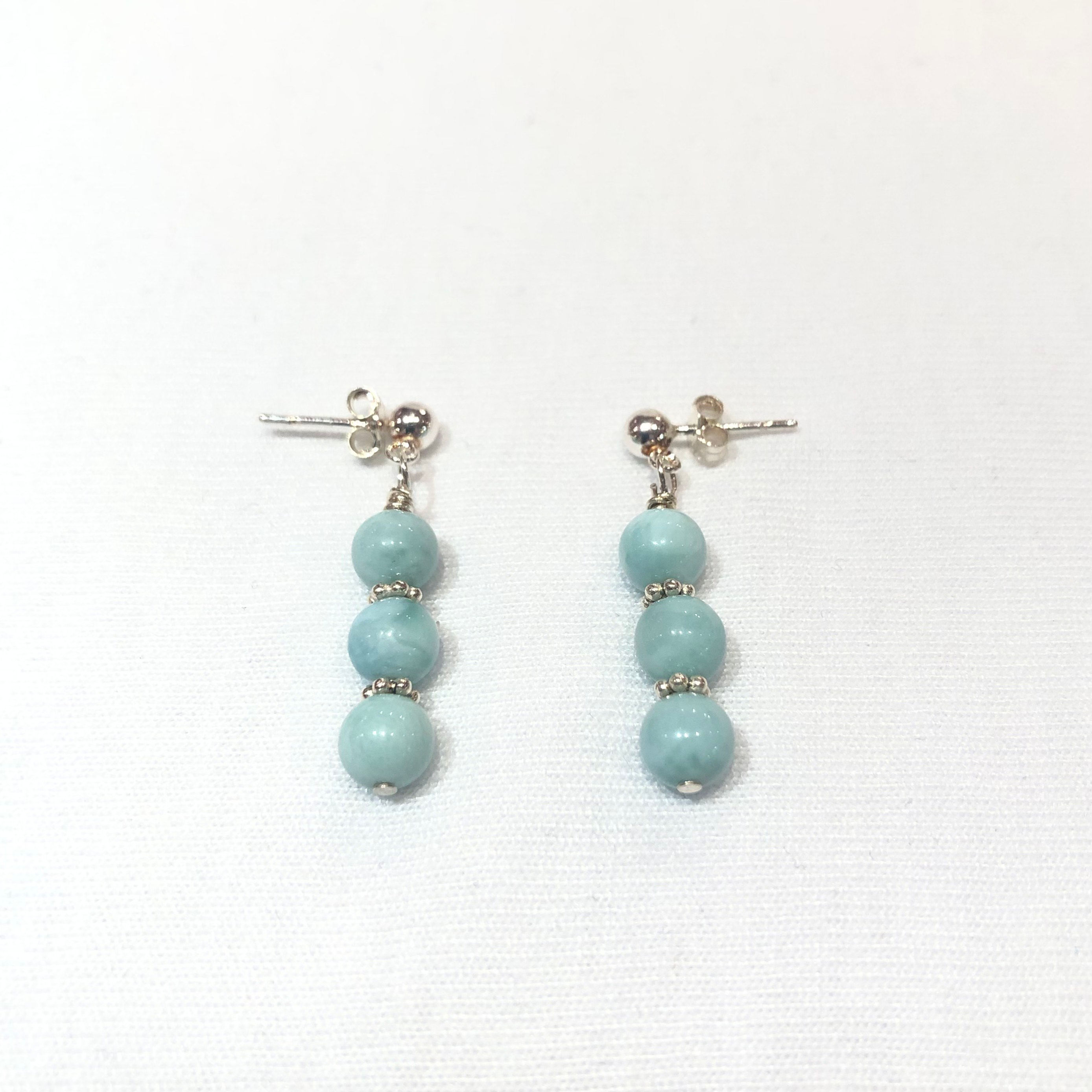 Aquamarine earrings set with sterling silver
