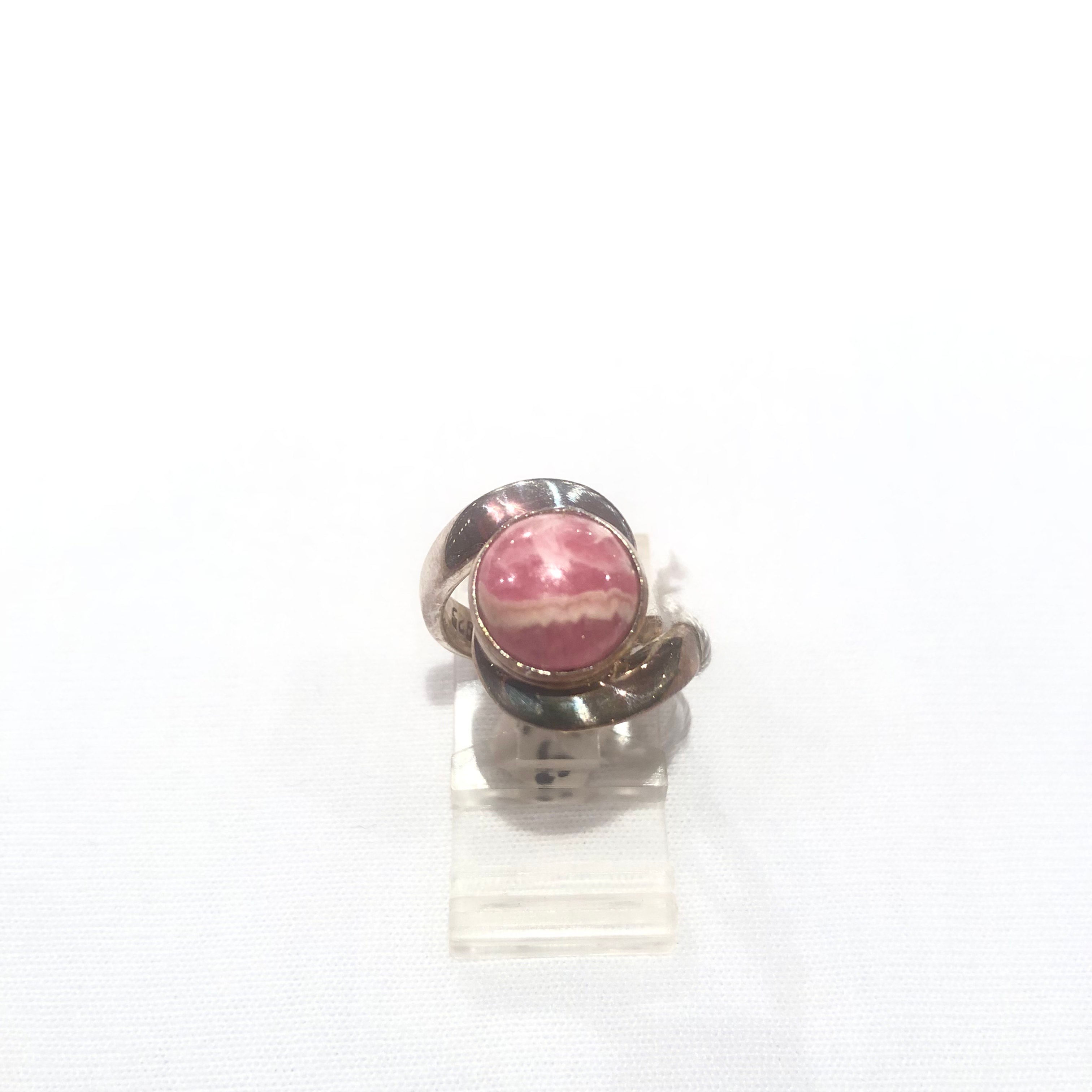 Rhodochrosite Silver Ring