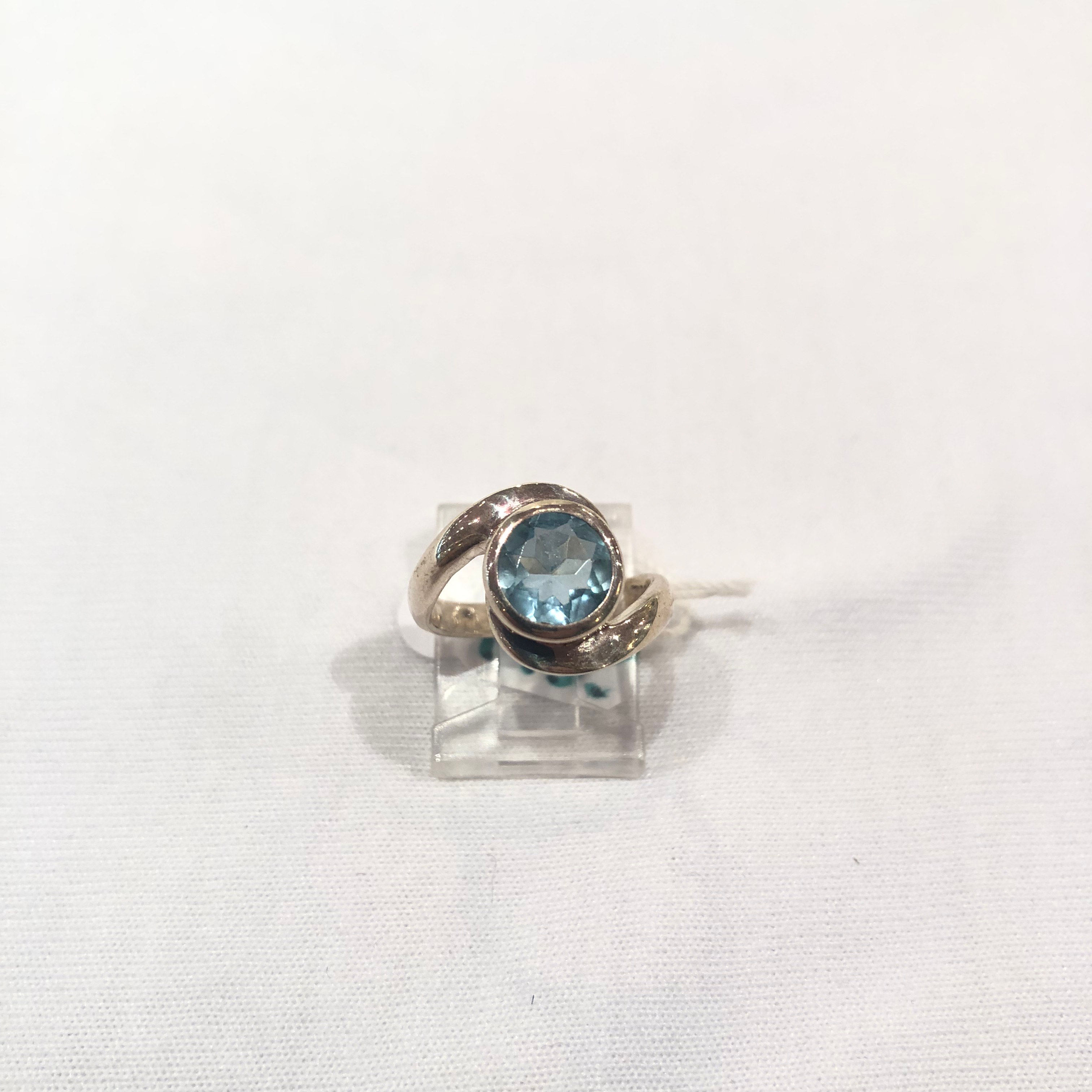 Aquamarine Silver Rings size 5