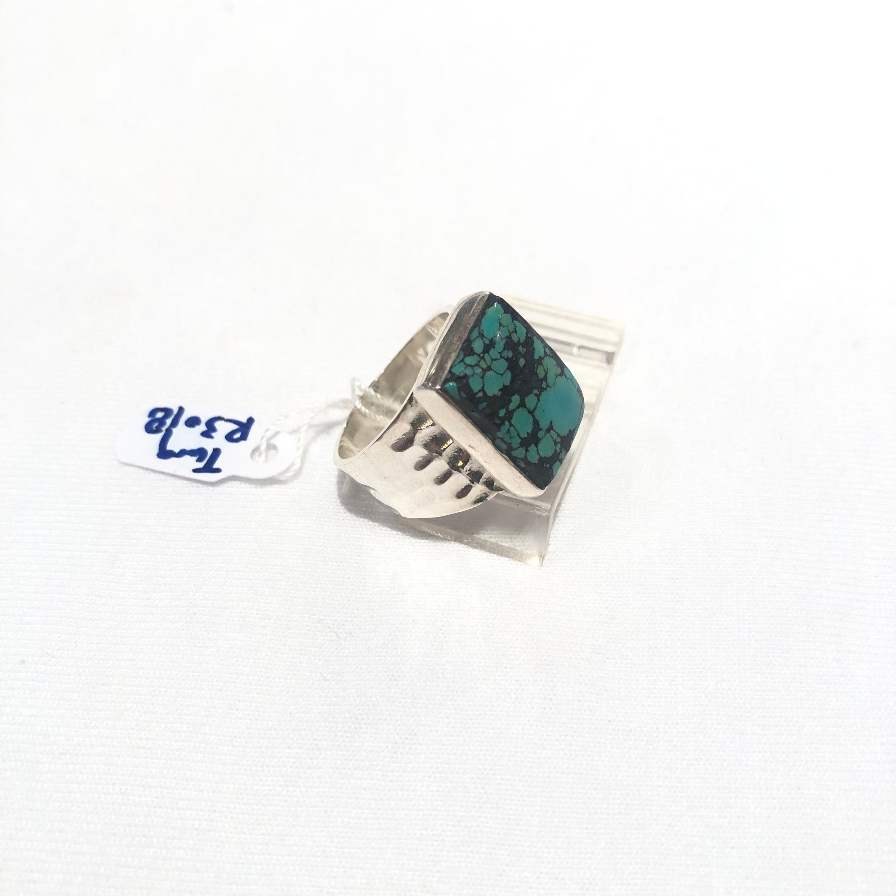Turquoise square Ring with sterling silver