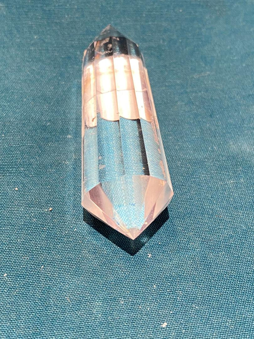 Thumbnail: Vogel prism  natural quartz crystal  12 faceted cuts