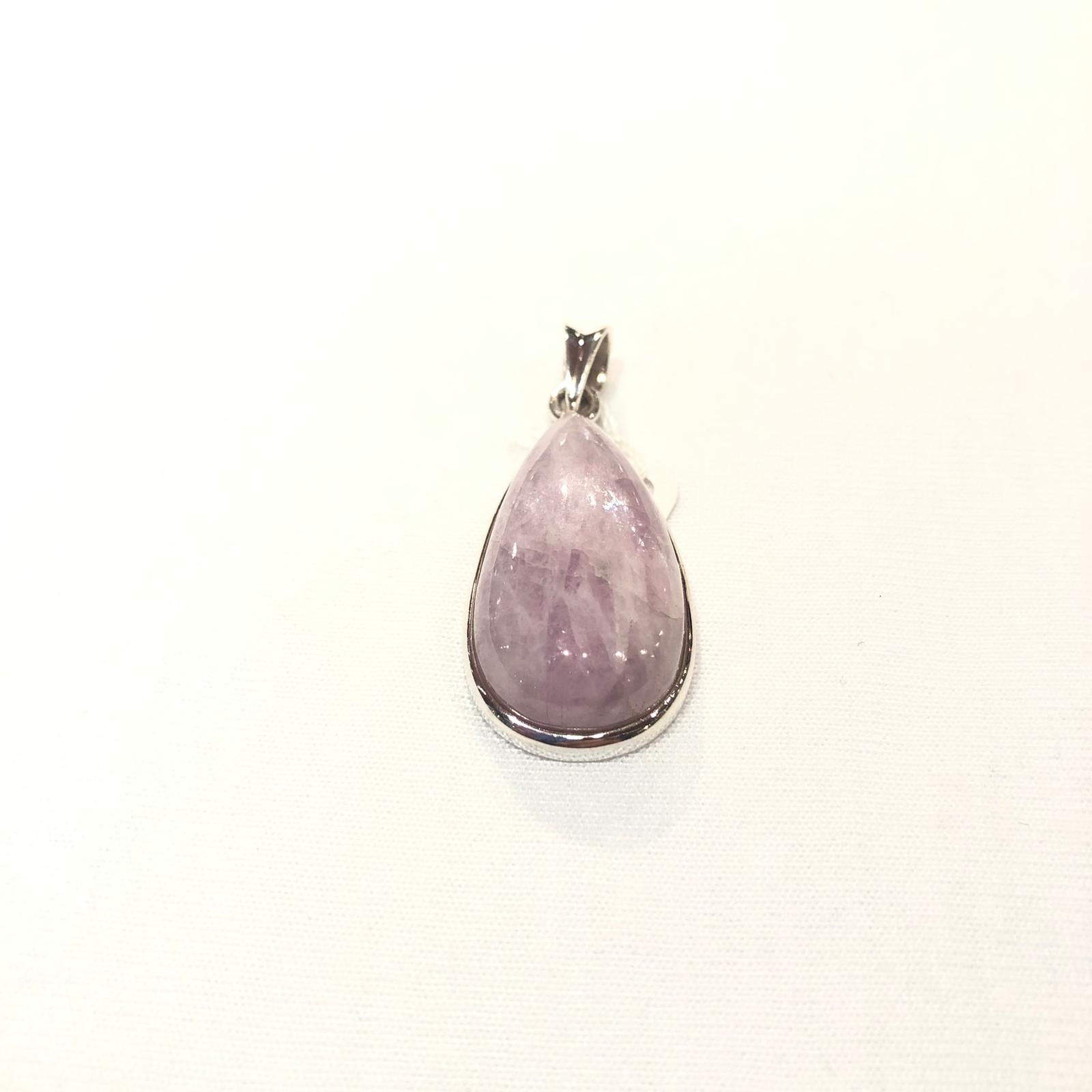 Kunzite drop Silver frame Pendant
