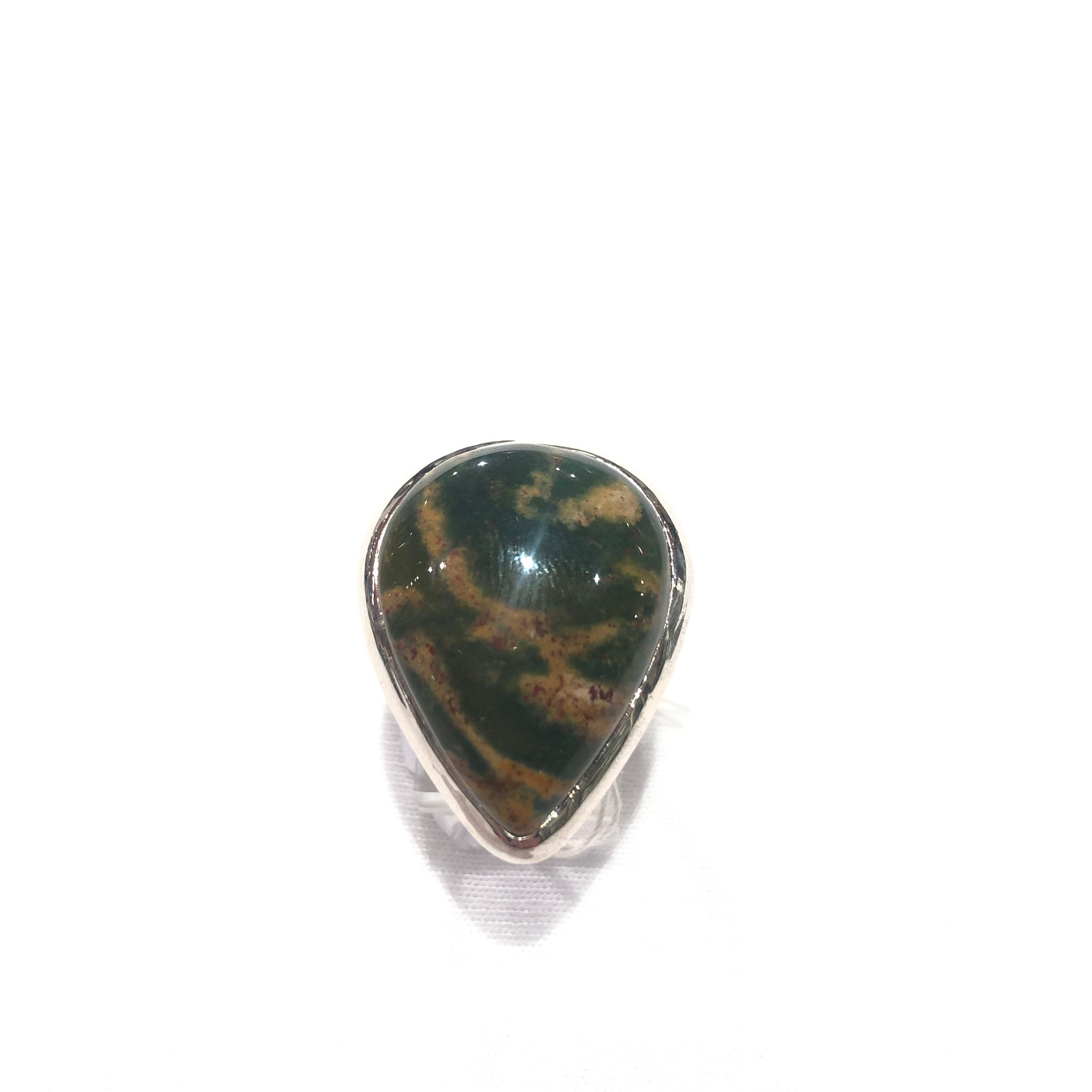 Ocean Jasper oxidized Silver Ring