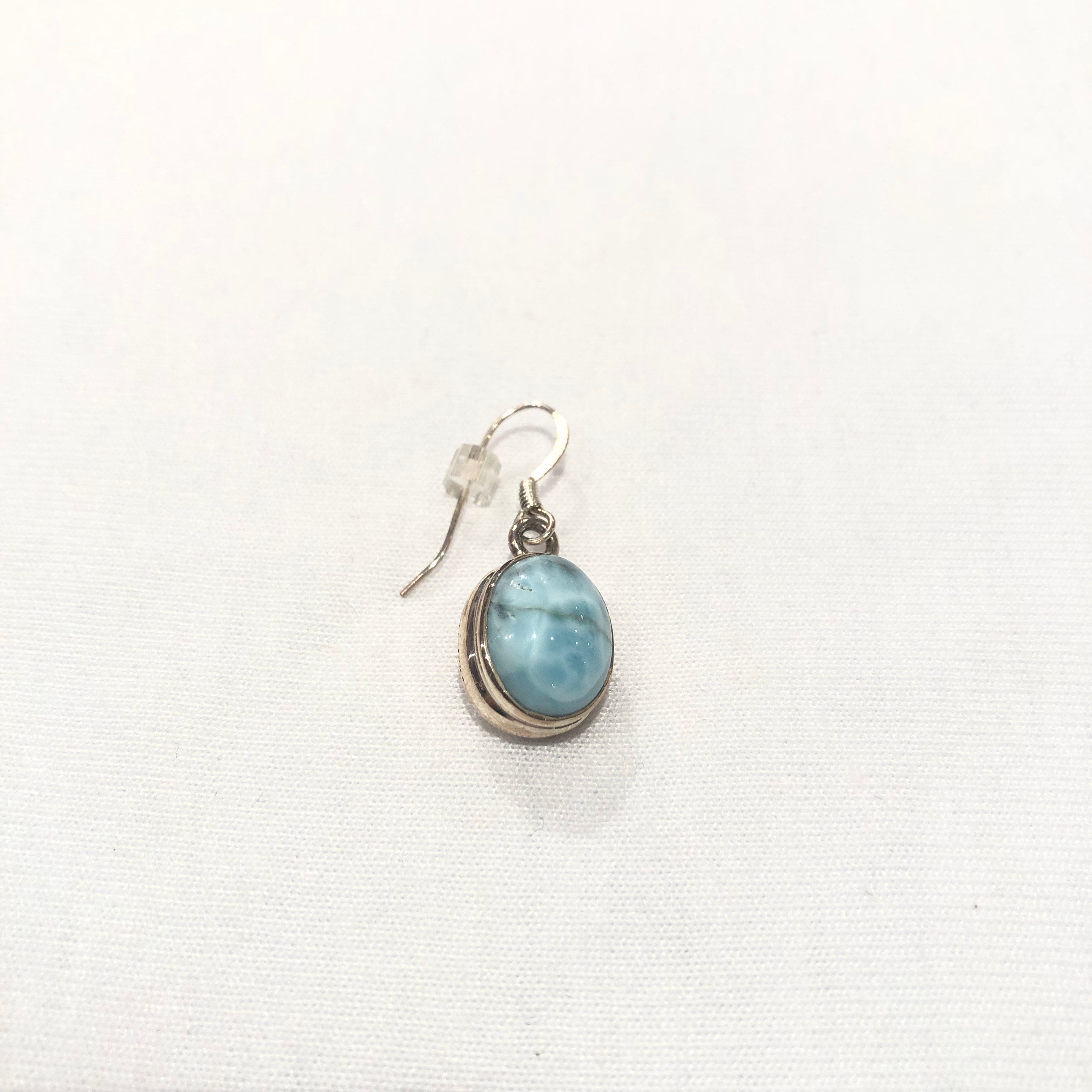 Larimar silver framed earrings
