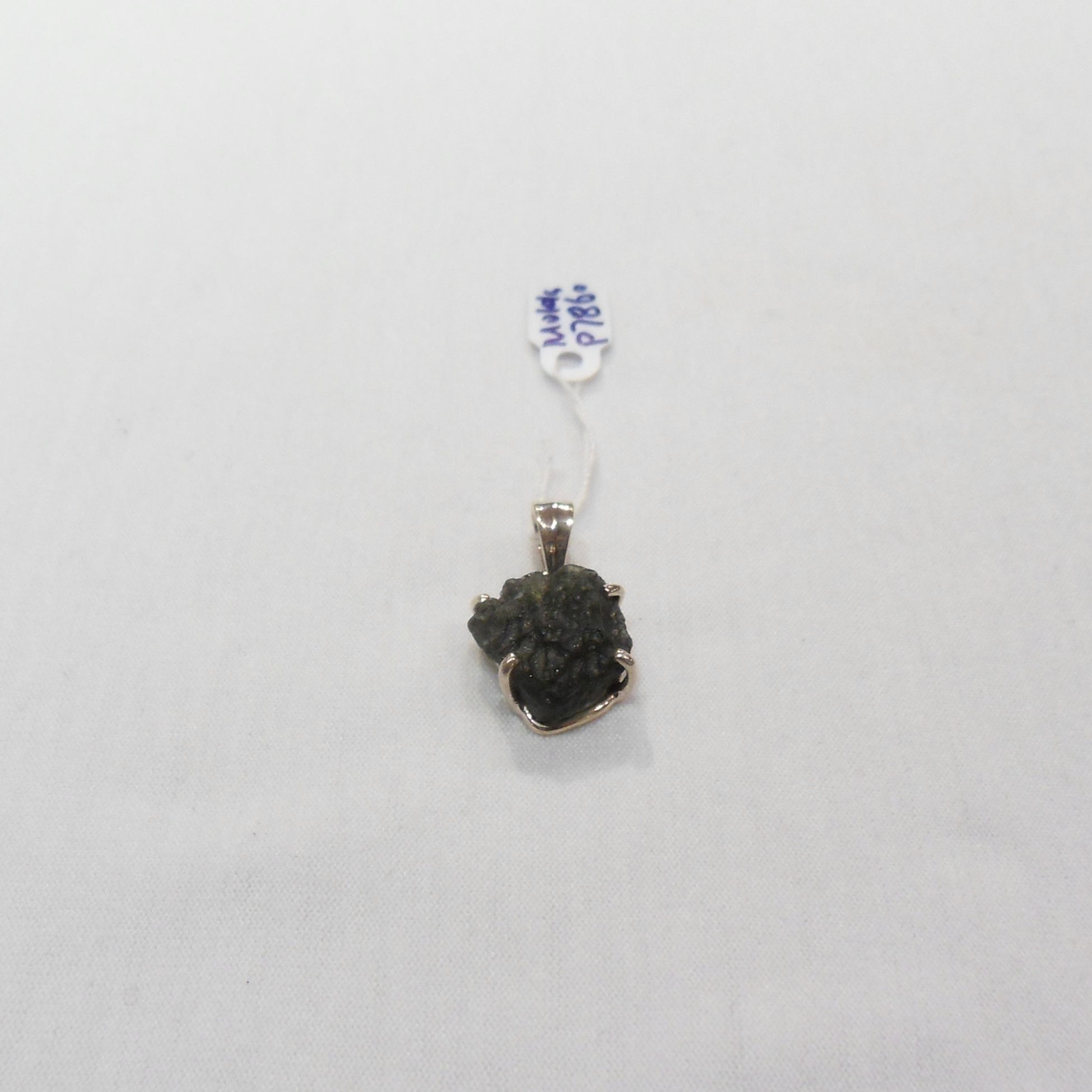 Moldavite pendant set with sterling silver