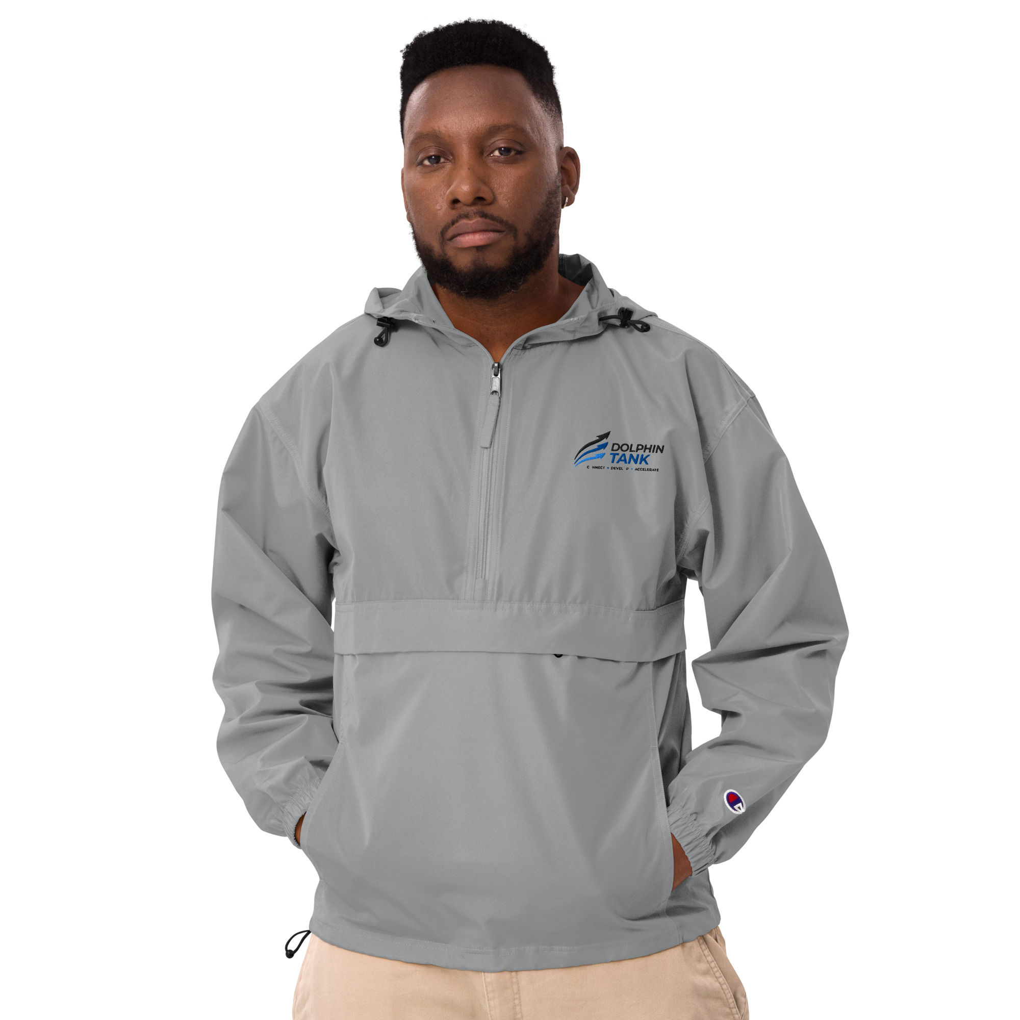 Dolphin Tank Embroidered Champion Packable Jacket