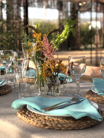 Spanish catering table setup for private event in Miami
