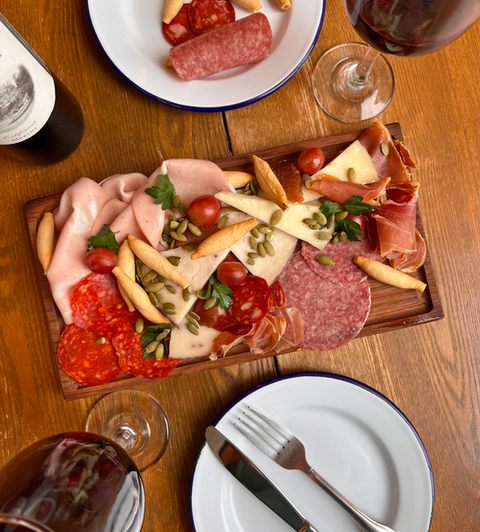Cured meats and cheese platter for events
