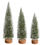 Thumbnail: Frosted Green Oval Pine Bottle Brush Tree Set 12/14/16"  - H00620