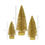 Thumbnail: Oval Bottle Brush Trees Set of Three in Gold  -H00314