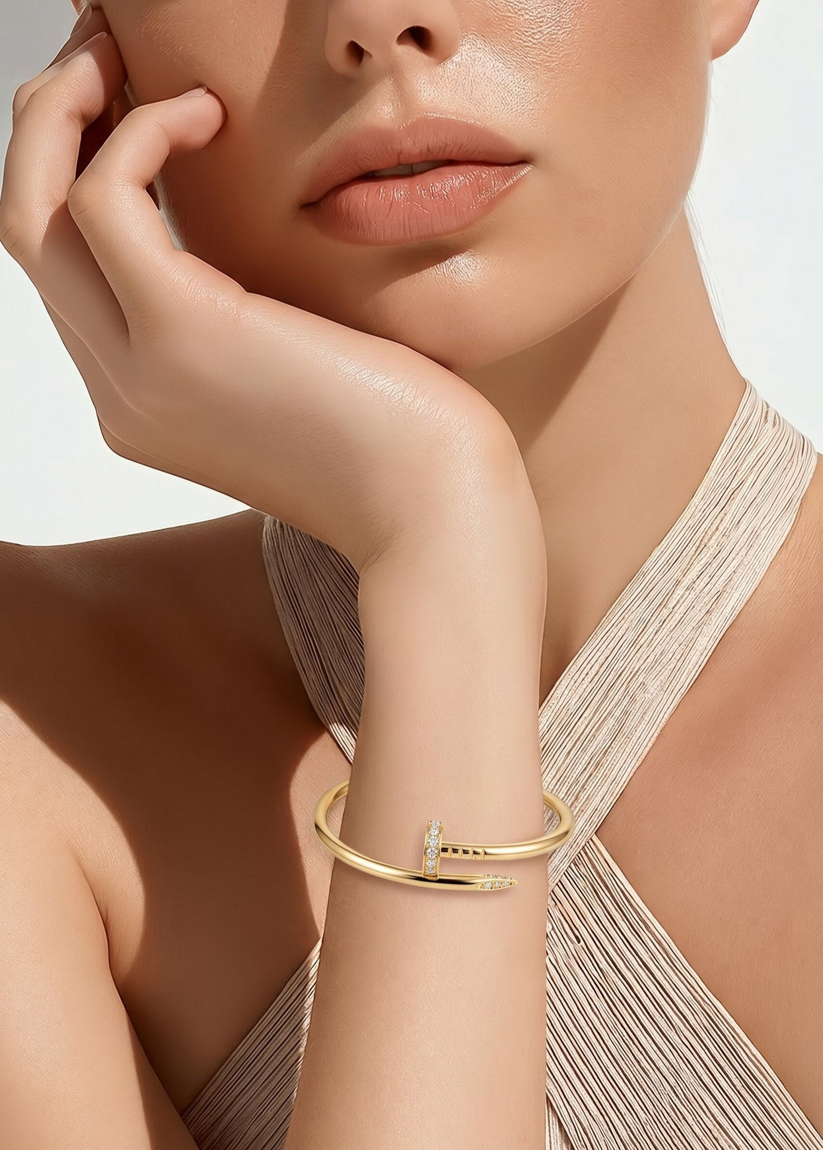 CARTIER NAIL SLIM BANGLE Juste un Clou bracelet, small model, reverse-set diamon