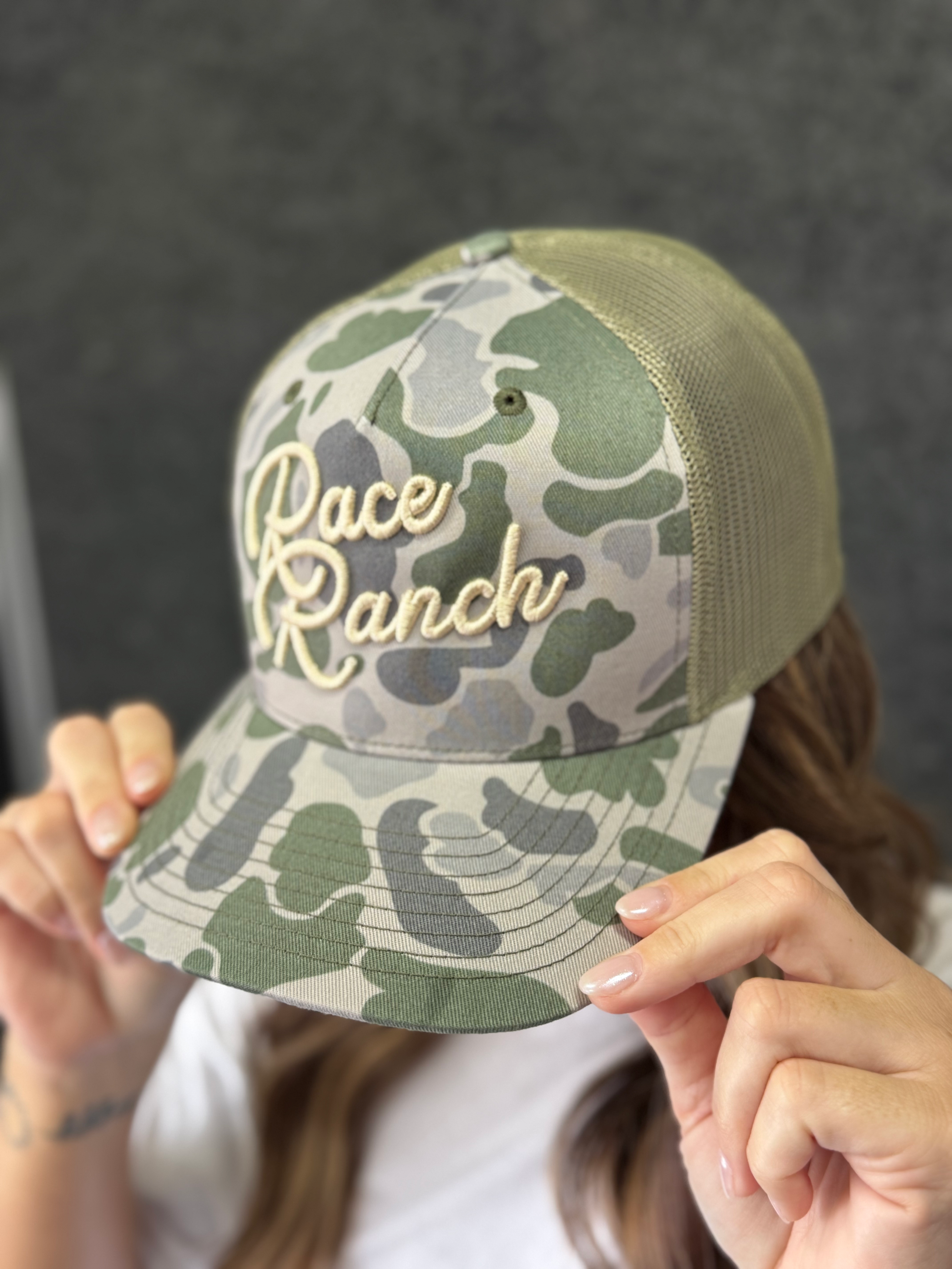 Race Ranch - Camo Script 112 Style Hat H27