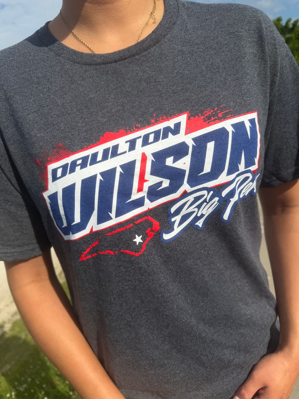 Thumbnail: Daulton Wilson - Red White and Perm Tee Grey DW05T
